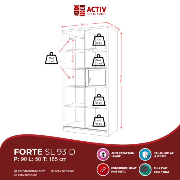 6.-NPL-Forte-SL-93-D Lemari Pakaian Besi Activ Forte SL 93 D