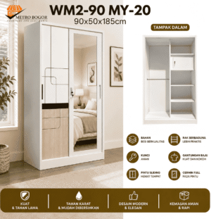 WM2-90-MY-20 Lemari Pakaian Besi Mee Do uk 90 WM2-90 MY-20