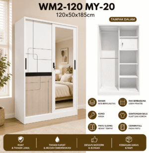 unnamed Lemari Pakaian Besi Mee do WM2-120 MY 20