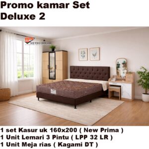 Promo Kamar Set Deluxe 2 ( Kasur Guhdo + Lemari + Meja Rias )