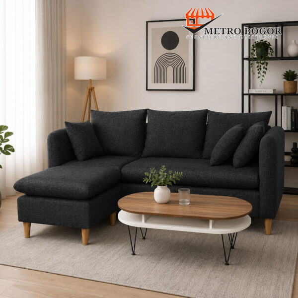 EMERALD SILVER BLACK Sofa L Luxury