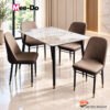 Modern Three-Seat Metal Waiting Bench Meja Makan Granit Mee do Alden 4 Kursi Brown Chocolate