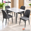Meja Makan Granit Mee do Alden 4 Kursi Dark Grey